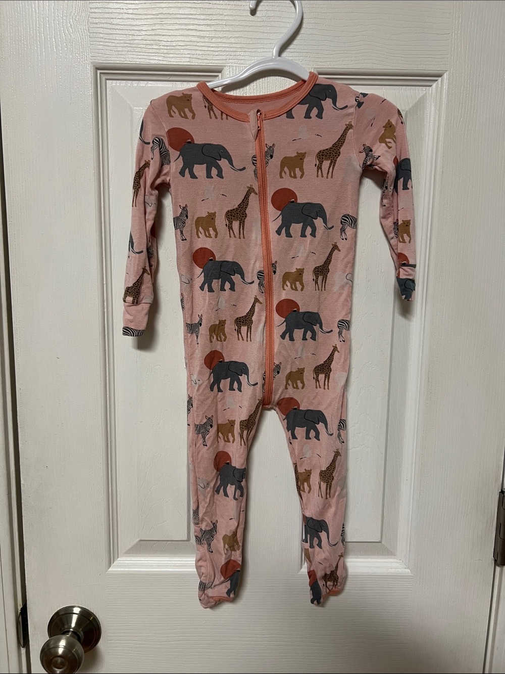 Kic Kee Pink Safari Animal Print Kids One-Piece Pajamas FREE IF BUNDLED